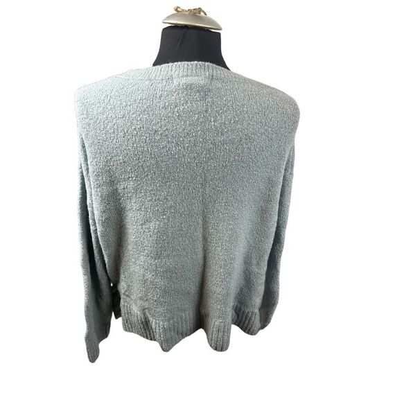H&M LOGG Womens Sweater Crew Neck Long Sleeve Side Tie Blue Size M missing one r - Picture 3 of 12
